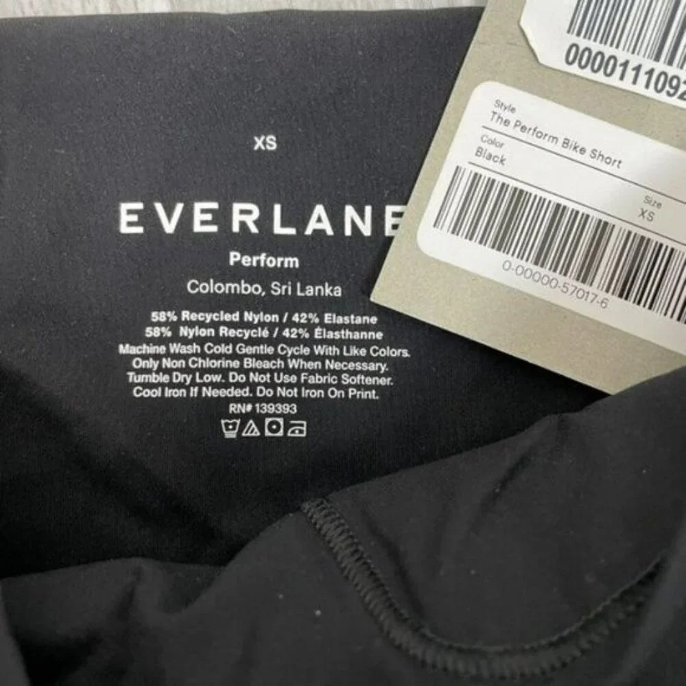 Everlane The Perform High Rise Bike Workout Athleisure Short Black XS